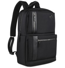 Рюкзак мужской BUGATTI Nero 16'', чёрный, нейлон 1680D/кожа, 29,5х14х44 см