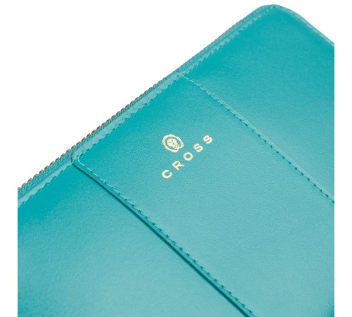Кошелёк Cross Kelly Wall Turquish, кожа наппа, гладкая, цвет тёмно-бирюзовый, 19,5 x 10,2 x 2 см