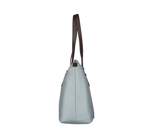 Сумка VICTORINOX Victoria Deluxe Business Tote, серо-синяя, нейлон/кожа, 47x15x31 см, 16 л