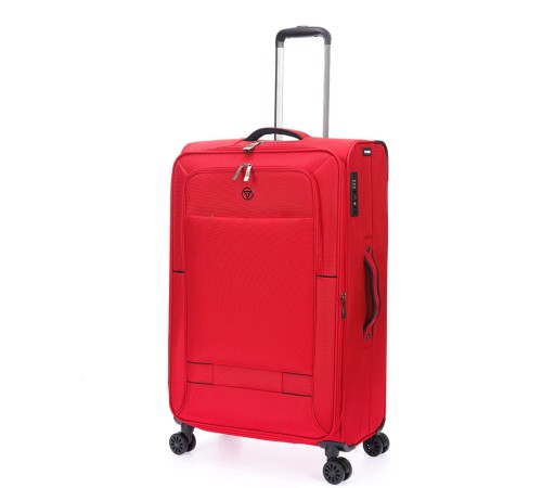 Чемодан TORBER Brosno, красный, нейлон 600D, 48 х 22 х 78 см, 85 л
