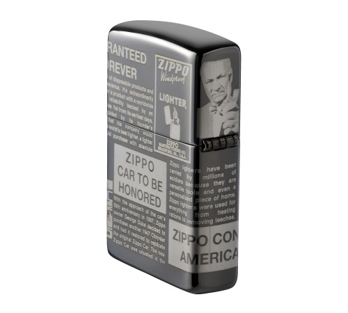 Зажигалка ZIPPO Classic с покрытием Black Ice®, латунь/сталь, чёрная, глянцевая, 38x13x57 мм