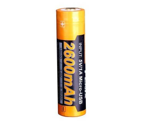 Аккумулятор 18650 Fenix 2600U mAh с разъемом для USB, ARB-L18-2600U