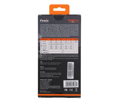 Фонарь Fenix тактический PD36R Pro + E03R V2.0 синий