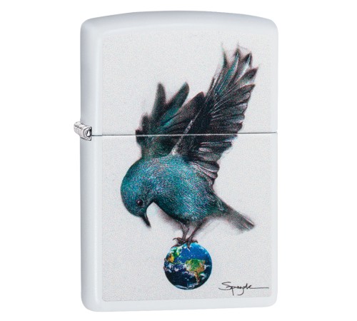 Зажигалка ZIPPO Spazuk с покрытием White Matte, латунь/сталь, белая, матовая, 38x13x57 мм