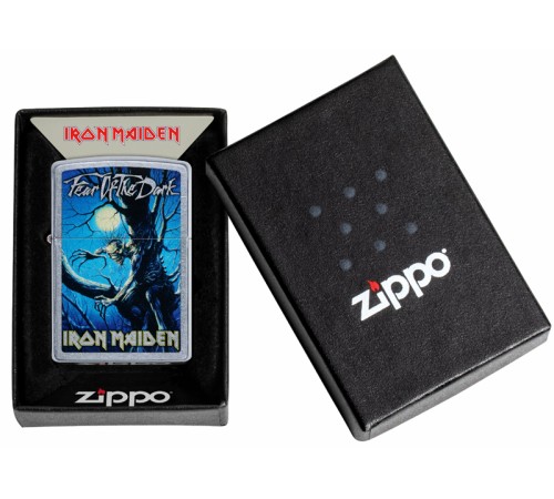 Зажигалка ZIPPO Iron Maiden с покрытием Street Chrome™, латунь/сталь, серебристая, 38x13x57 мм