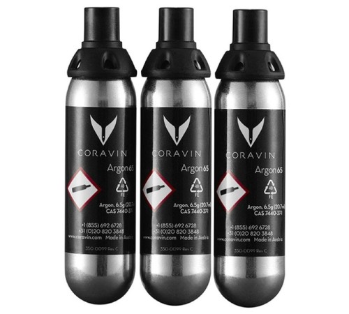 3 капсулы с газом Аргон для систем Coravin