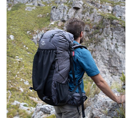 Рюкзак Naturehike Rock Series NH19BP095 60L+5L с рамой, dyneema,  черный, 6927595761649