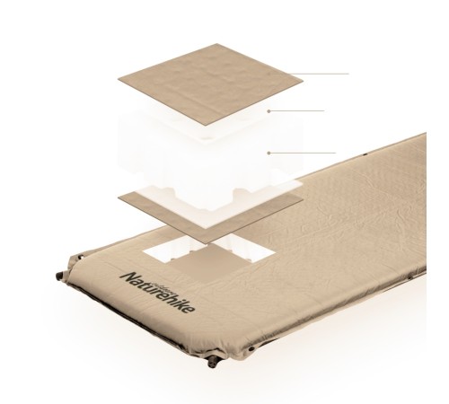 Коврик самонадувной туристический Naturehike D03 Beige, 6927595793206