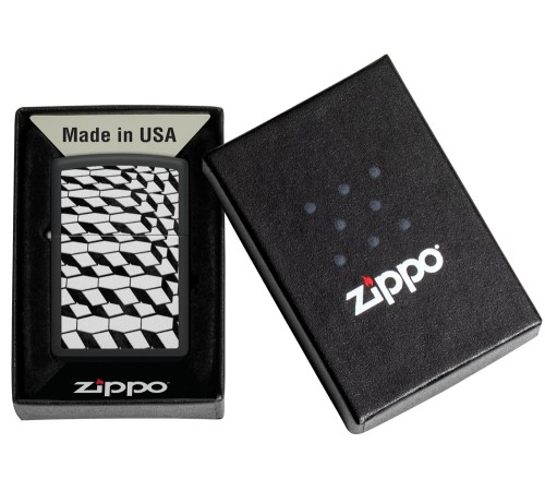 Зажигалка ZIPPO с покрытием Black Matte, латунь/сталь, черная, матовая, 38x13x57 мм