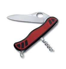 Нож перочинный VICTORINOX Sentinel One Hand, 111 мм, 3 функции, с фиксатором, красный с чёрным