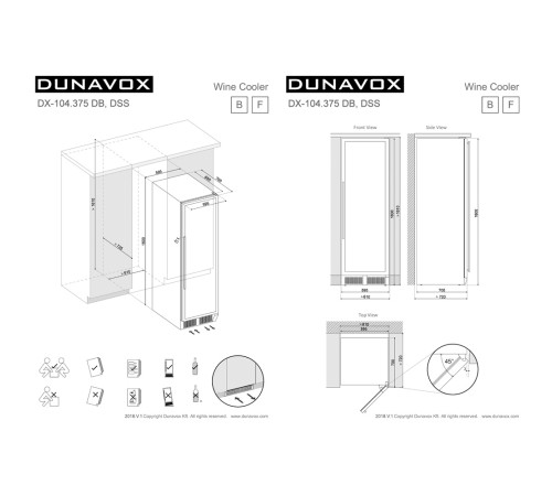 Винный шкаф Dunavox DX-104.375DB