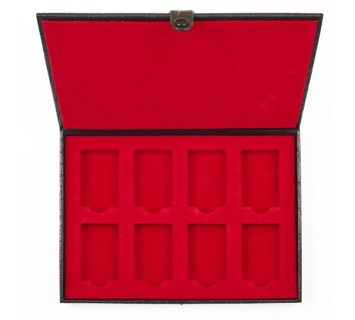 Кейс коллекционера для 8 зажигалок ZIPPO, чёрный, натуральная кожа, 24x3x17 см