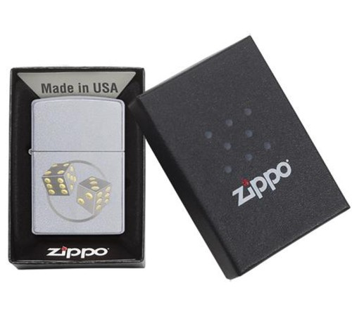 Зажигалка ZIPPO Classic с покрытием Satin Chrome™, латунь/сталь, серебристая, матовая, 38x13x57 мм