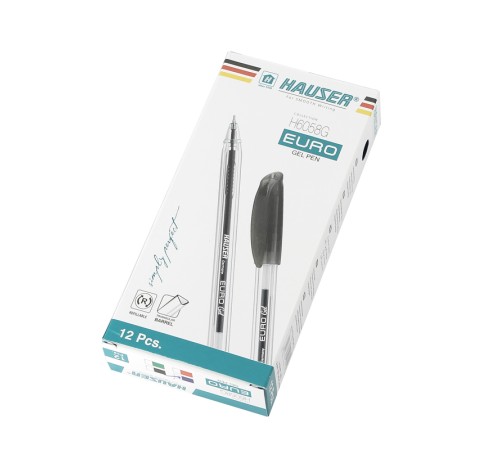 Гелевая ручка Hauser Euro Gel, пластик, цвет черный