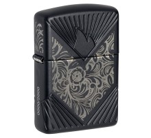 Зажигалка ZIPPO Armor® с покрытием Black Matte, латунь/сталь, чёрная, матовая, 38x13x57 мм