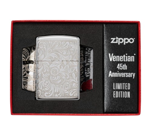 Зажигалка ZIPPO Armor™ с покрытием High Polish Chrome, латунь/сталь, чёрная, глянцевая, 36x12x56 мм