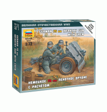 Сборные солдатики ZVEZDA Немецкое 75-мм пехотное орудие с расчетом, 1/72