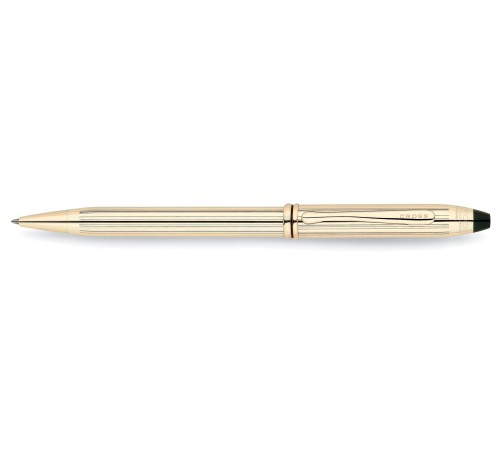 Шариковая ручка Cross Townsend, тонкий корпус. Цвет - золотистый.