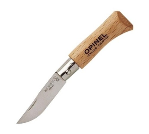 Нож Opinel №2, нержавеющая сталь, рукоять из бука, 001070