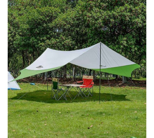 Тент Naturehike Hexagon NH16T013-S, 150D, 520*460 см для кемпинга, серый с голубым (с двумя стойками), 6927595777794