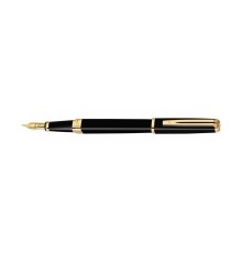 Перьевая ручка Waterman Exception Slim Black GT. Перо - золото - 18К, детали дизайна: позолота 23К