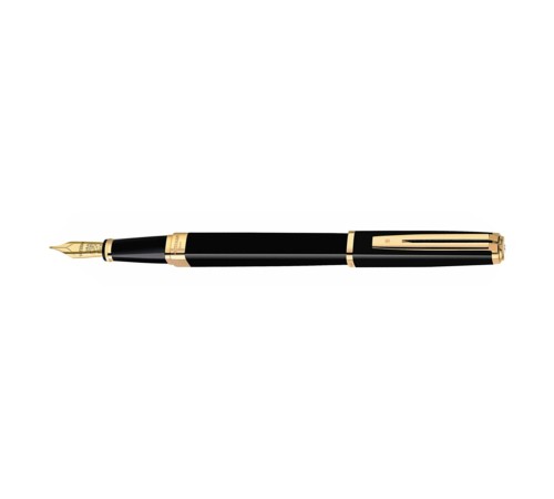 Перьевая ручка Waterman Exception Slim Black GT. Перо - золото - 18К, детали дизайна: позолота 23К