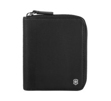Портмоне VICTORINOX Altius Alox на молнии, чёрное, натуральная кожа, 12x2x10 см