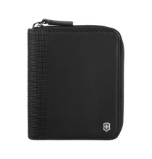 Портмоне VICTORINOX Altius Alox на молнии, чёрное, натуральная кожа, 12x2x10 см