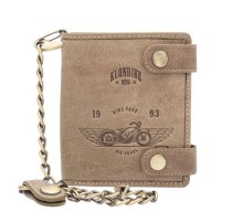 Бумажник KLONDIKE «Tim Bike», натуральная кожа в коричневом цвете, 10,5 х 12,5 х 2,5 см