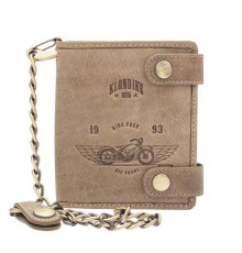 Бумажник KLONDIKE «Tim Bike», натуральная кожа в коричневом цвете, 10,5 х 12,5 х 2,5 см
