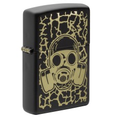 Зажигалка ZIPPO Skull Gas Mask с покрытием Black Matte, латунь/сталь, чёрная, матовая, 38x13x57 мм
