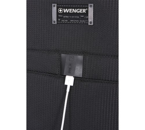 Чемодан WENGER Getaway, цвет черный, полиэстер 720x720D добби, 35x20x63 см, 44 л