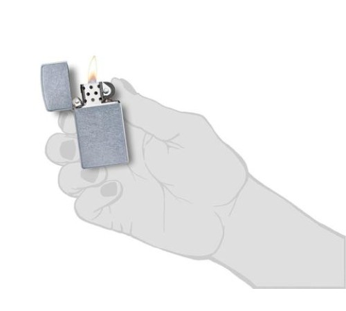 Зажигалка ZIPPO Slim® с покрытием Street Chrome™, латунь/сталь, серебристая, матовая, 29x10x60 мм