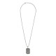 Подвеска ZIPPO Black Crystal Pendant Necklace, серебристо-чёрная, с цепочкой 60 см, сталь, 35 мм