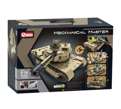 Р/У конструктор Qihui Mechanical Master Танк (1276 деталей), стреляет пульками