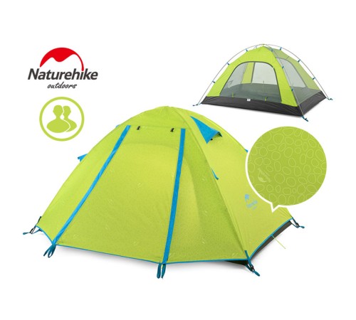 Палатка Naturehike P-Series NH18Z022-P 210T/65D двухместная, светло-зеленая 2, 6975641887782