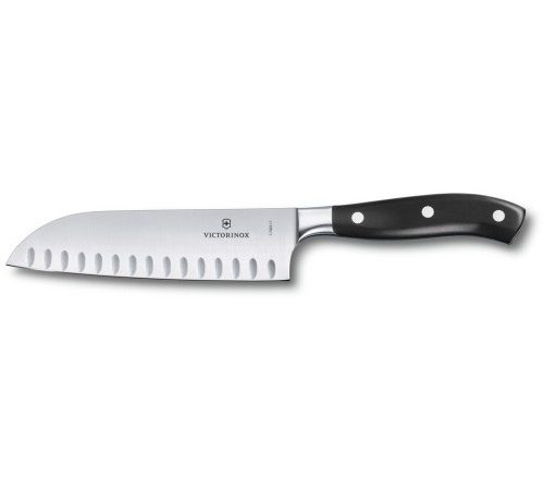 Нож сантоку VICTORINOX Grand Maître, кованый, 17 см, чёрный