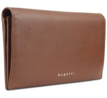 Кошелёк женский BUGATTI Lady Top, коньячный, натуральная воловья кожа, 19,5х2х10 см
