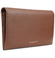 Кошелёк женский BUGATTI Lady Top, коньячный, натуральная воловья кожа, 19,5х2х10 см