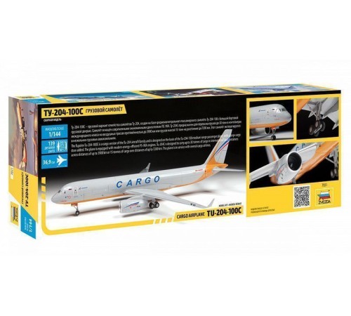 Сборная модель ZVEZDA Грузовой самолет нового поколения Ту-204-100С, 1/144