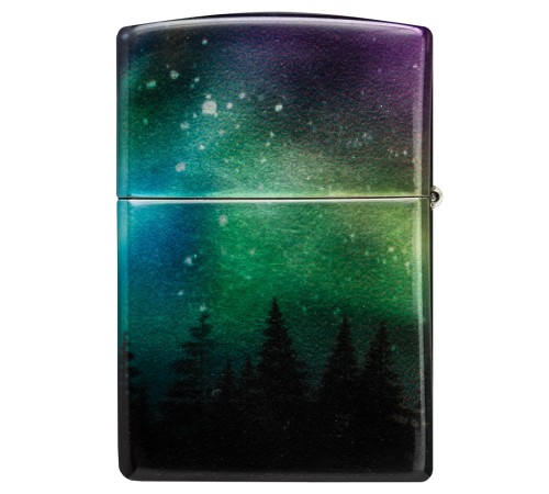Зажигалка ZIPPO Colorful Sky с покрытием 540 Tumbled Chrome, латунь/сталь, разноцветная, 38x13x57 мм