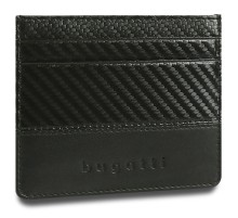 Портмоне для кредитных карт BUGATTI КОМЕТА | COMET, с защитой данных RFID, черное, натуральная воловья кожа, 10,2х0,2х8,2 см