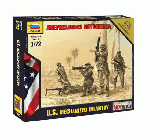 Сборная модель ZVEZDA Американская мотопехота, 1/72