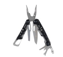 Мультитул Stinger, 105x40 мм, 12 функций, сталь, чёрно-серебристый, в комплекте нейлоновый чехол