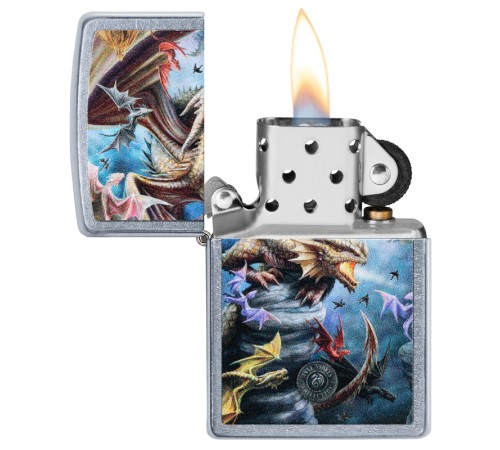 Зажигалка ZIPPO Anne Stokes с покрытием Street Chrome™, латунь/сталь, серебристая, 38x13x57 мм
