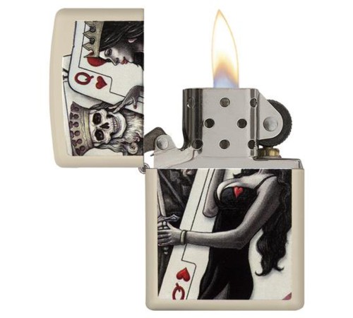 Зажигалка ZIPPO Classic с покрытием Cream Matte, латунь/сталь, кремовая, матовая, 38x13x57 мм