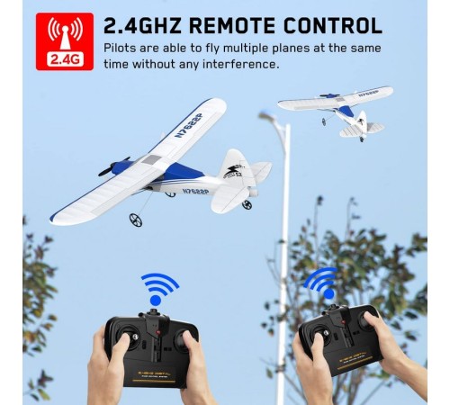 Радиоуправляемый самолет Volantex RC Sport Cub 400мм (синий) 2.4G 2ch LiPo RTF with Gyro