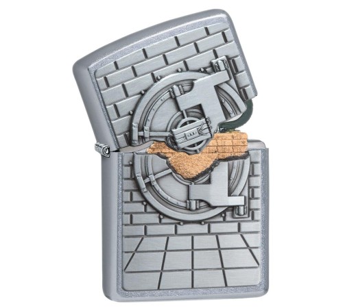 Зажигалка ZIPPO Classic с покрытием Street Chrome™, латунь/сталь, серебристая, матовая, 38x13x57 мм
