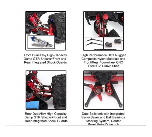 Радиоуправляемый монстр Remo Hobby Dinosaurs Master Brushless UPGRADE (красный) 4WD 2.4G 1/8 RTR