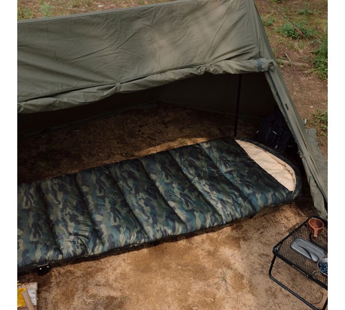 Ультралёгкий спальный мешок Naturehike CNK2350WS023 M320 хлопковый с капюшоном весна осень камуфляжный, молния слева